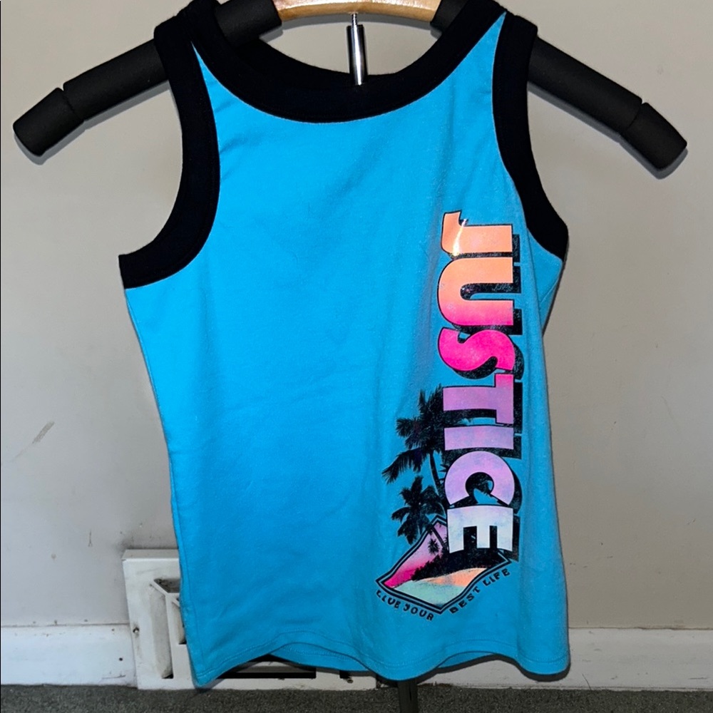 Justice palm tree tank top.